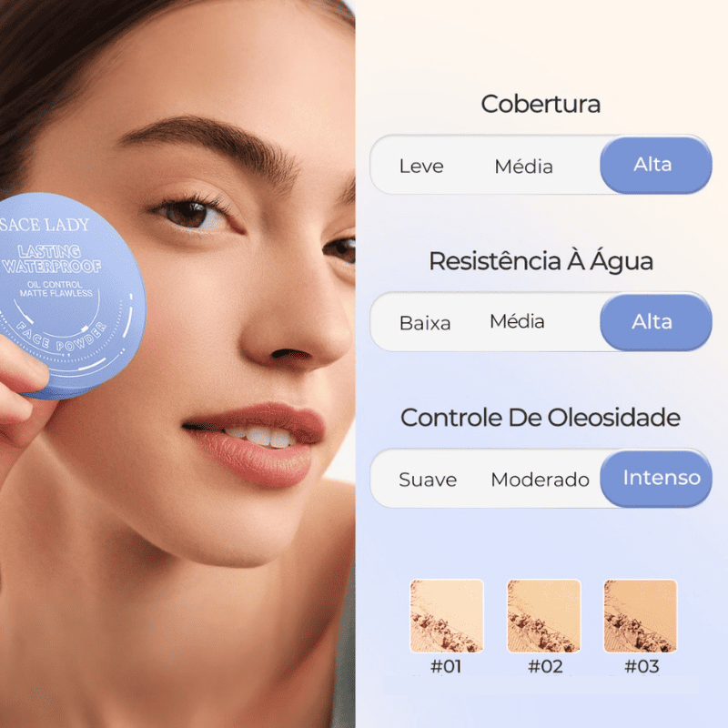 Pó Facial Anti-Rugas e Anti-Oleosidade - SACE LADY [Compre 1 & Leve 2] + Brindes