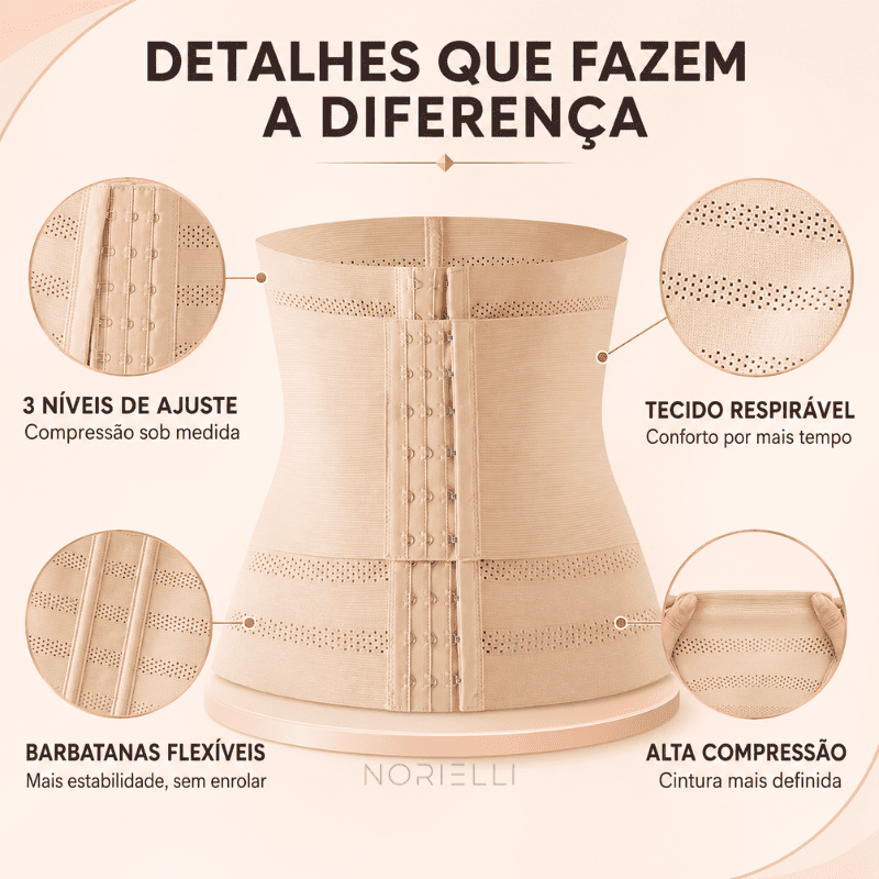 Cinta Modeladora NoriShape™ – Dupla Compressão para uma Cintura Mais Definida