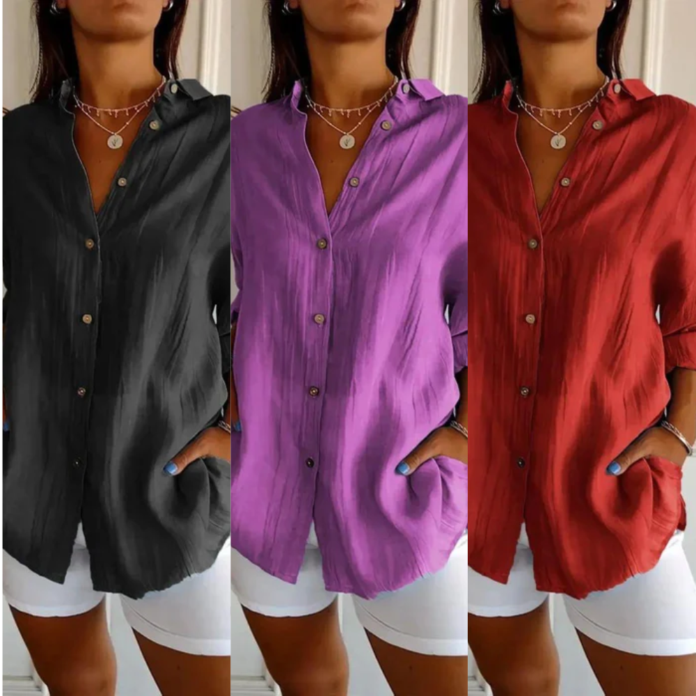 Kit 3 Camisas Ibiza em Linho de Algodão – Design Semi Plissado