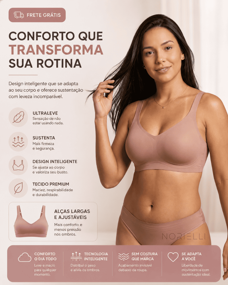 Sutiã Premium Sem Costura NoriLuxe - Alta Sustentação e Conforto